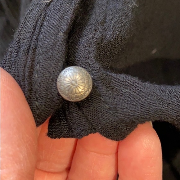 EUC Roxy Black Flowy Button Down Blouse - Picture 14 of 14